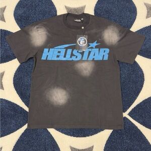 Hellstar Blue Sports Logo Black T-Shirt Men’s Large